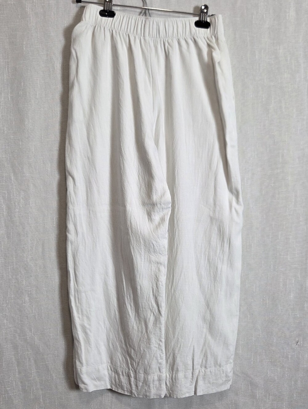 Women's ABercrombie & Fitch White Linen Blend Wide Leg Pull-on Pants